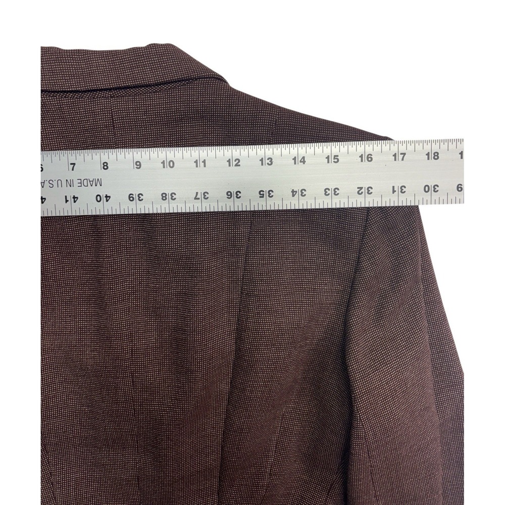 vtg 1940s Womens Small 6 Brown Birdseye Tweed Peplum Tailored Jacket Blazer - Picture 10 of 14